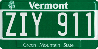 VT license plate ZIY911