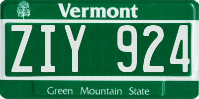 VT license plate ZIY924