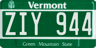VT license plate ZIY944