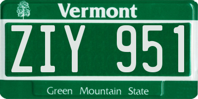 VT license plate ZIY951