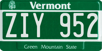 VT license plate ZIY952