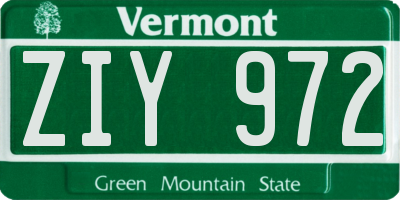 VT license plate ZIY972