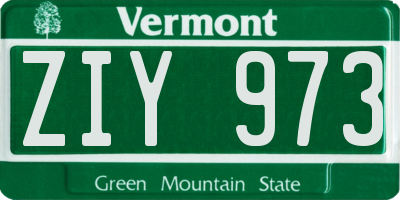 VT license plate ZIY973