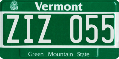 VT license plate ZIZ055