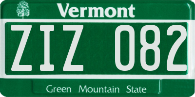 VT license plate ZIZ082