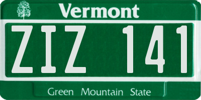 VT license plate ZIZ141