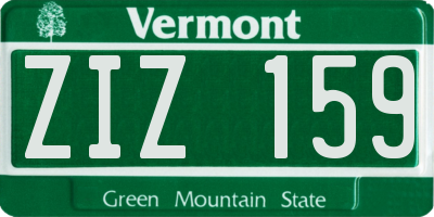 VT license plate ZIZ159