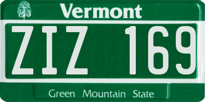 VT license plate ZIZ169