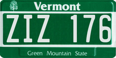 VT license plate ZIZ176