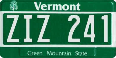 VT license plate ZIZ241
