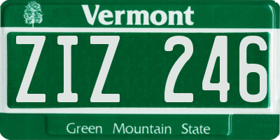 VT license plate ZIZ246