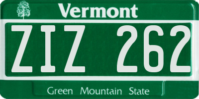 VT license plate ZIZ262