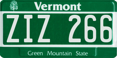 VT license plate ZIZ266