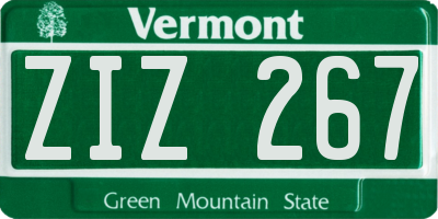 VT license plate ZIZ267