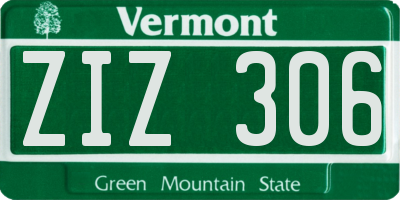 VT license plate ZIZ306
