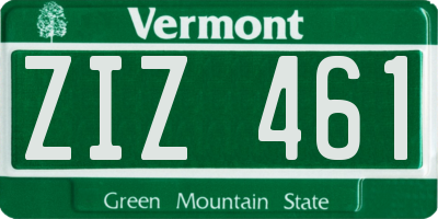 VT license plate ZIZ461