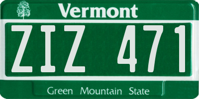 VT license plate ZIZ471