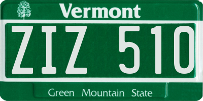 VT license plate ZIZ510