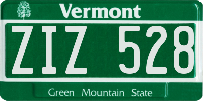 VT license plate ZIZ528