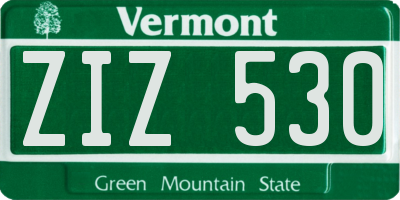 VT license plate ZIZ530