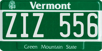 VT license plate ZIZ556