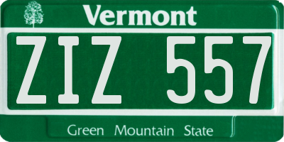 VT license plate ZIZ557