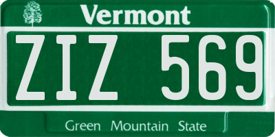 VT license plate ZIZ569