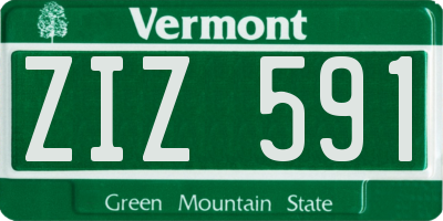 VT license plate ZIZ591