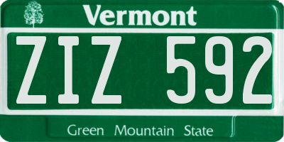 VT license plate ZIZ592