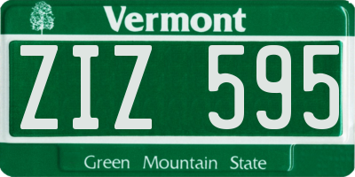 VT license plate ZIZ595