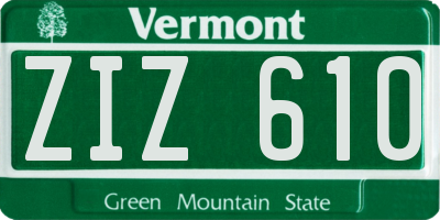 VT license plate ZIZ610