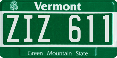 VT license plate ZIZ611
