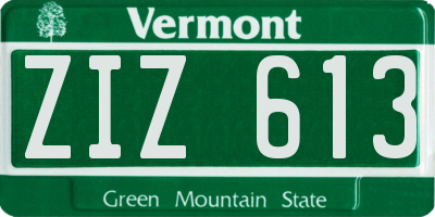VT license plate ZIZ613
