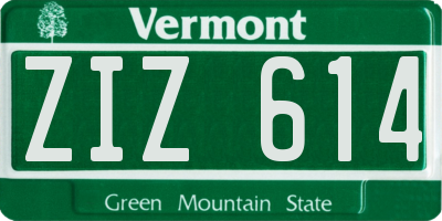 VT license plate ZIZ614