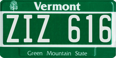 VT license plate ZIZ616