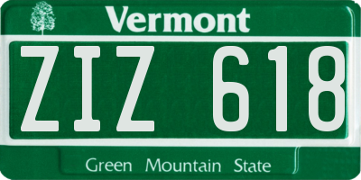 VT license plate ZIZ618