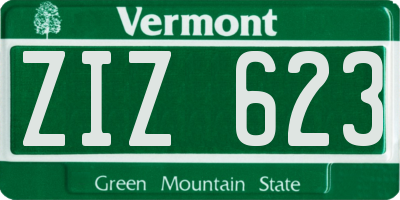 VT license plate ZIZ623