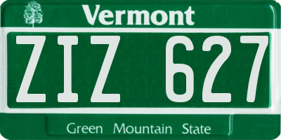 VT license plate ZIZ627