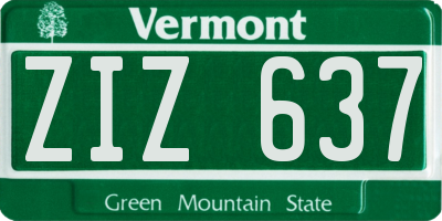 VT license plate ZIZ637