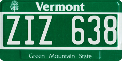 VT license plate ZIZ638