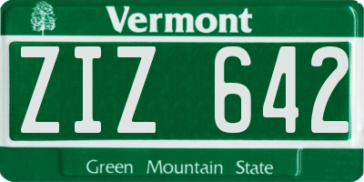 VT license plate ZIZ642