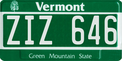 VT license plate ZIZ646