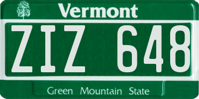 VT license plate ZIZ648