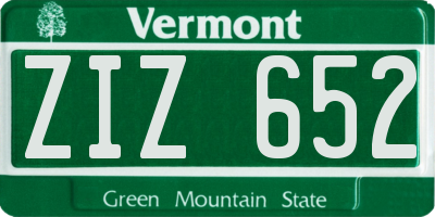 VT license plate ZIZ652