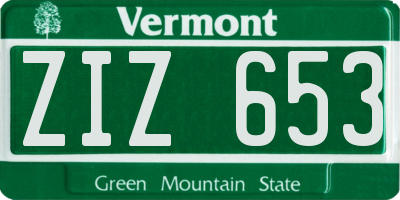 VT license plate ZIZ653