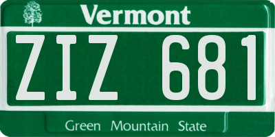 VT license plate ZIZ681