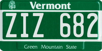 VT license plate ZIZ682