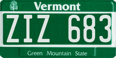 VT license plate ZIZ683