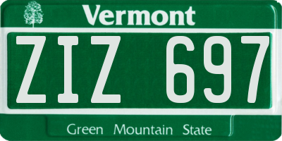 VT license plate ZIZ697