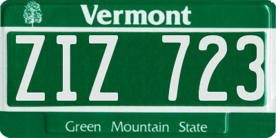 VT license plate ZIZ723